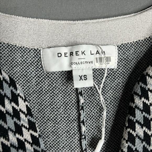 Derek Lam Collective Plaid Knit Peplum Top Grey Size XS - Picture 7 of 8